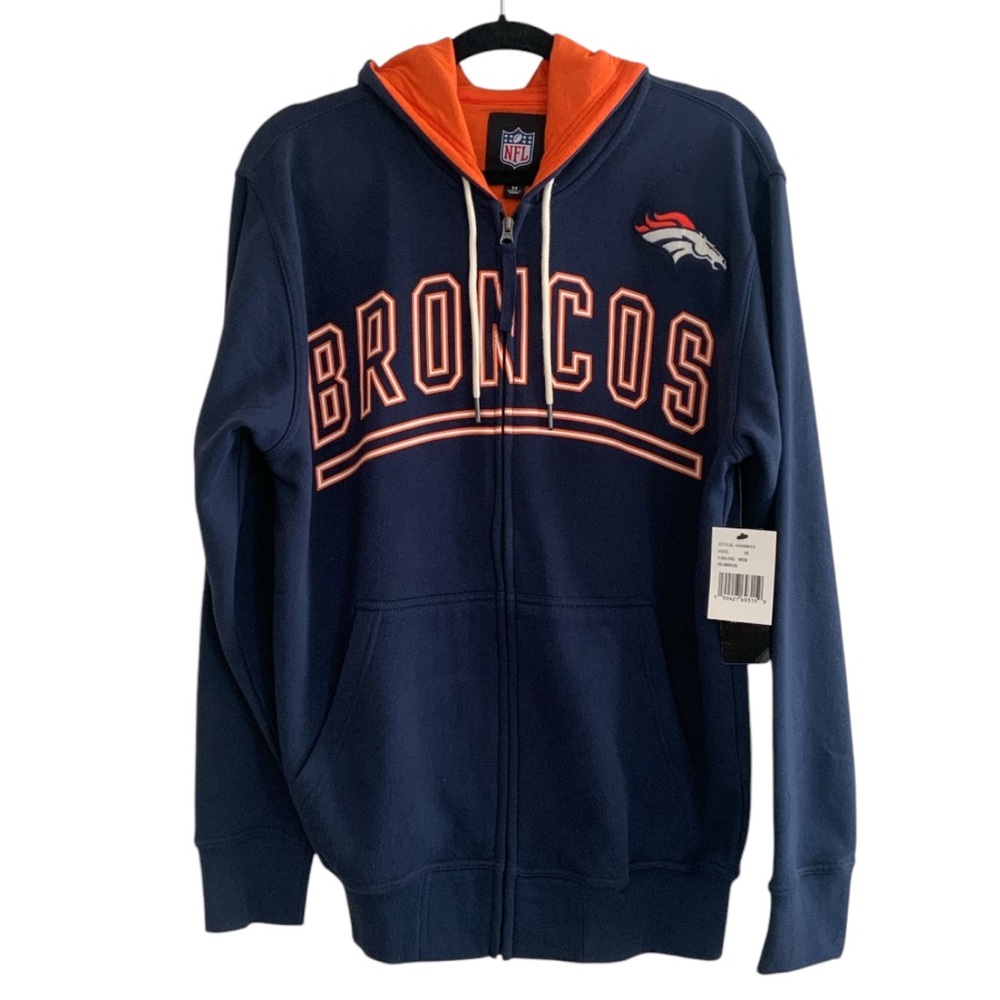 Bronco NFL Official Front Zipper Sweatshirt Hoodie Mens Size Medium NWT - Picture 15 of 16
